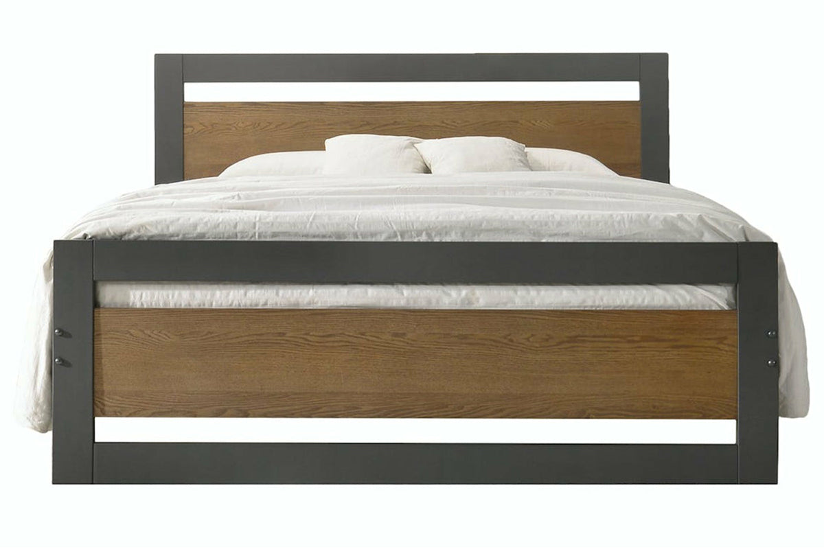 Alexis Bed Frame | Small Double | 4ft | Ash Charcoal & Wood