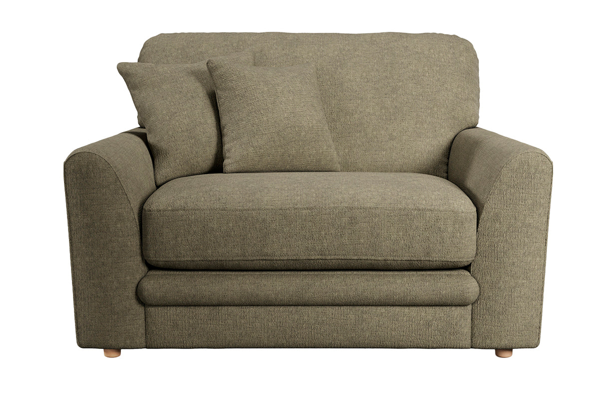 Amie Snuggler Loveseat | Fabric | Olive