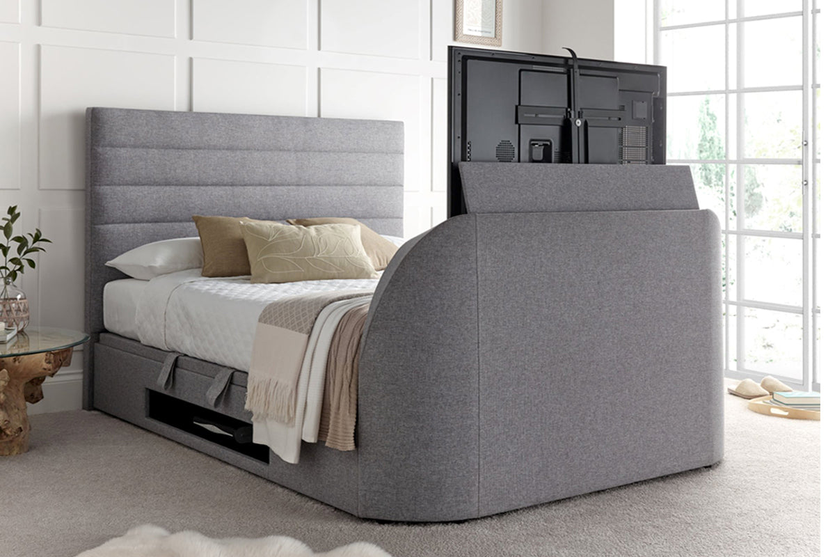 Zues TV Ottoman Bed Frame | King | 5ft | Grey