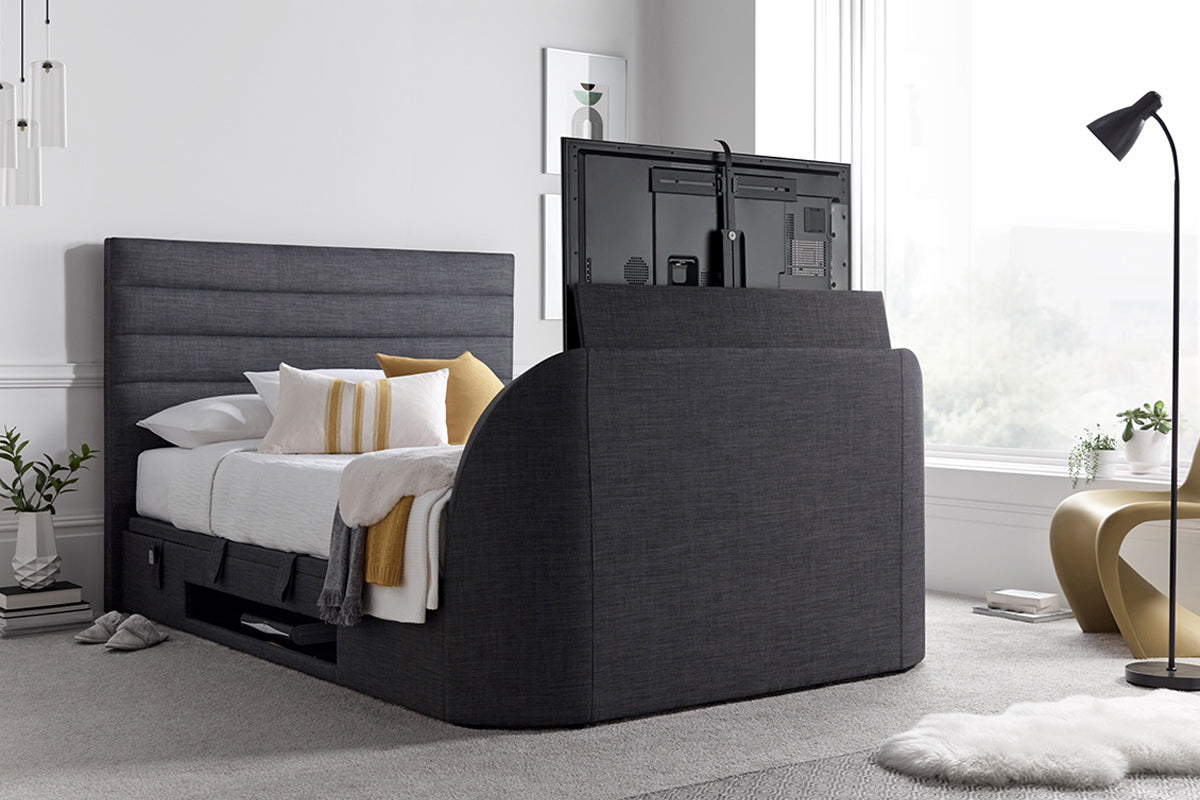 Zues TV Ottoman Bed Frame | King | 5ft | Slate