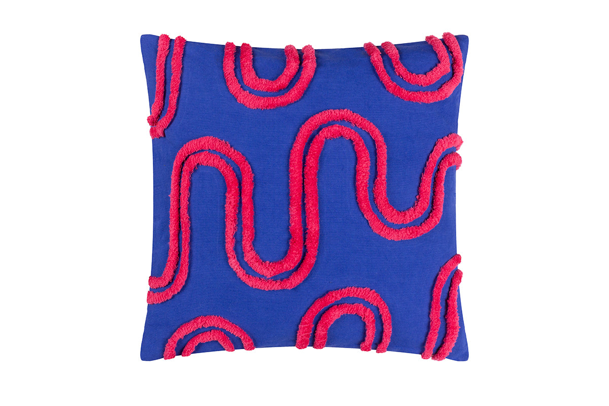 Archie Cushion | Cobalt/Pink | 45 X 45 cm