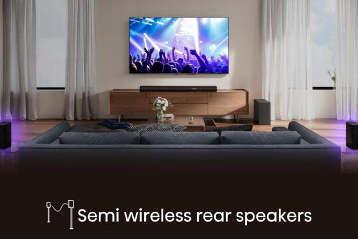 Hisense AX5100Q 5.1CH Wireless Subwoofer Soundbar | Black