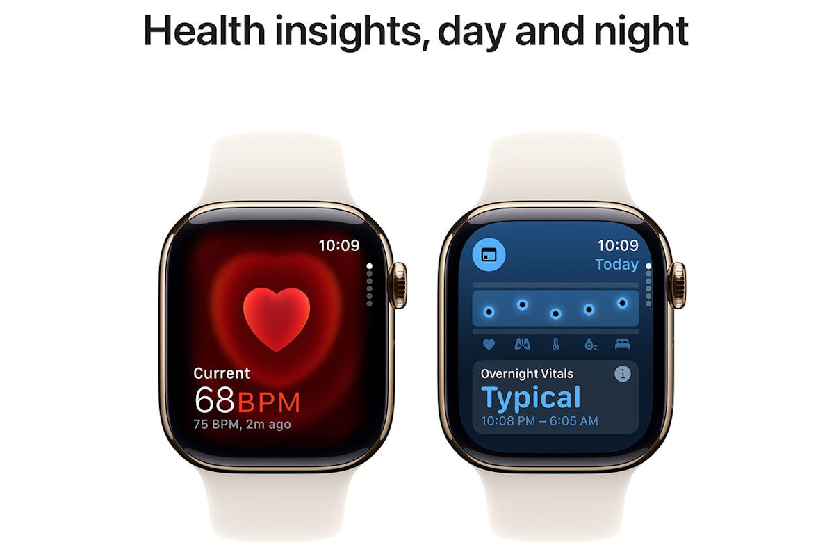 Apple Watch Series 10 GPS + Cellular | 42mm | Gold Titanium Case with  Starlight Sport Band M/L