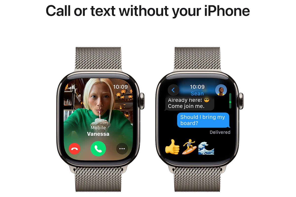 Apple Watch Series 10 GPS Cellular 42mm Natural Titanium Case with Natural Milanese Loop