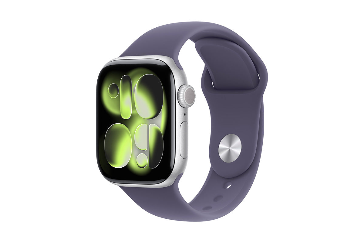 Apple Watch Series 11 | 42mm | GPS | Silver Animinium Case with Purple Fog Sport Band M/L