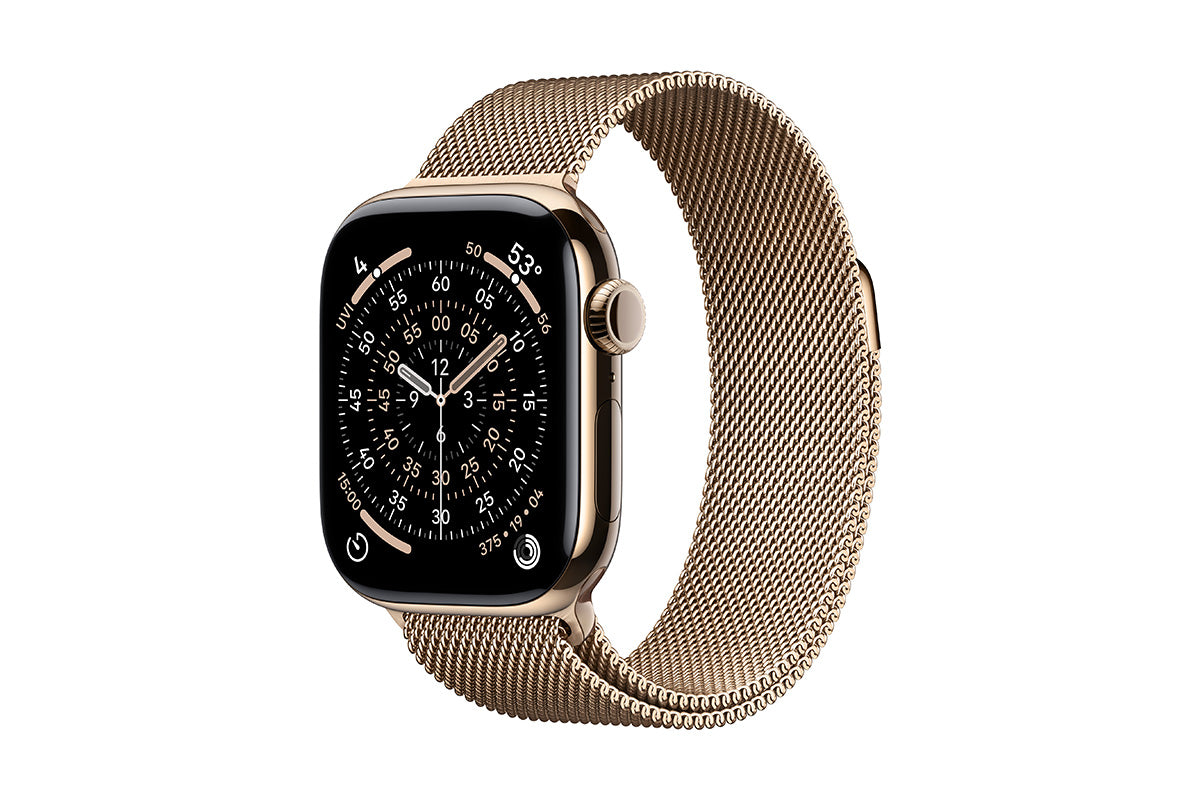 Apple Watch Series 11 | 42mm | GPS + Cellular | Gold Titanium Case with Gold Milanese Loop