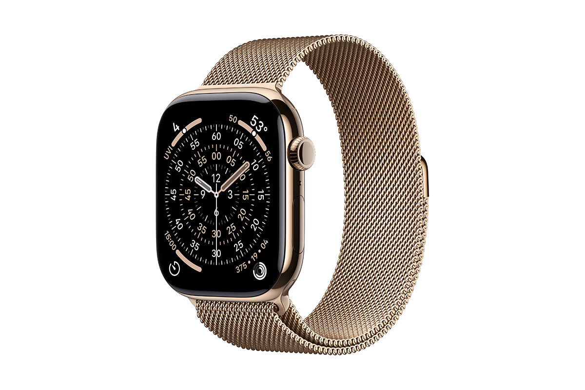 Apple Watch Series 11 | 46mm | GPS + Cellular | Gold Titanium Case with Gold Milanese Loop S/M