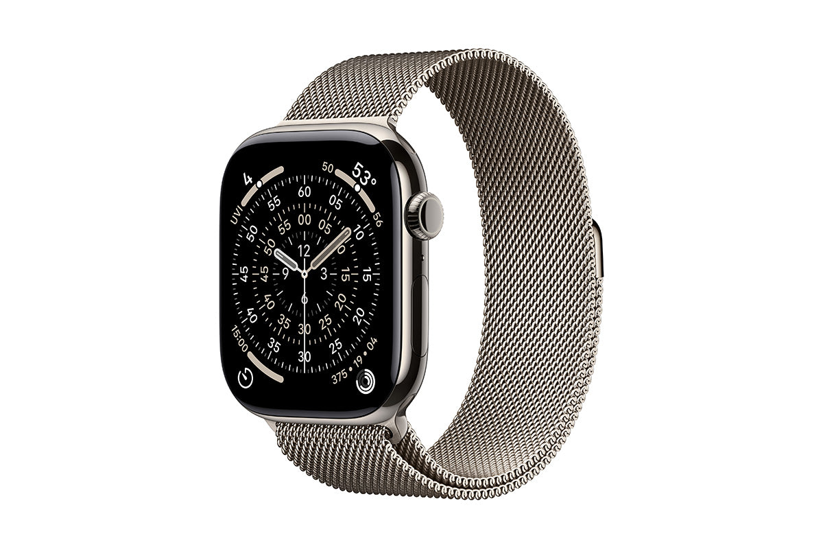 Apple Watch Series 11 | 46mm | GPS + Cellular | Natural Titanium Case with Natural Milanese Loop S/M