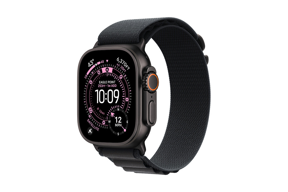 Apple Watch Ultra 3 | 49mm | GPS + Cellular | Black Titanium Case with Black Alpine Loop - Small