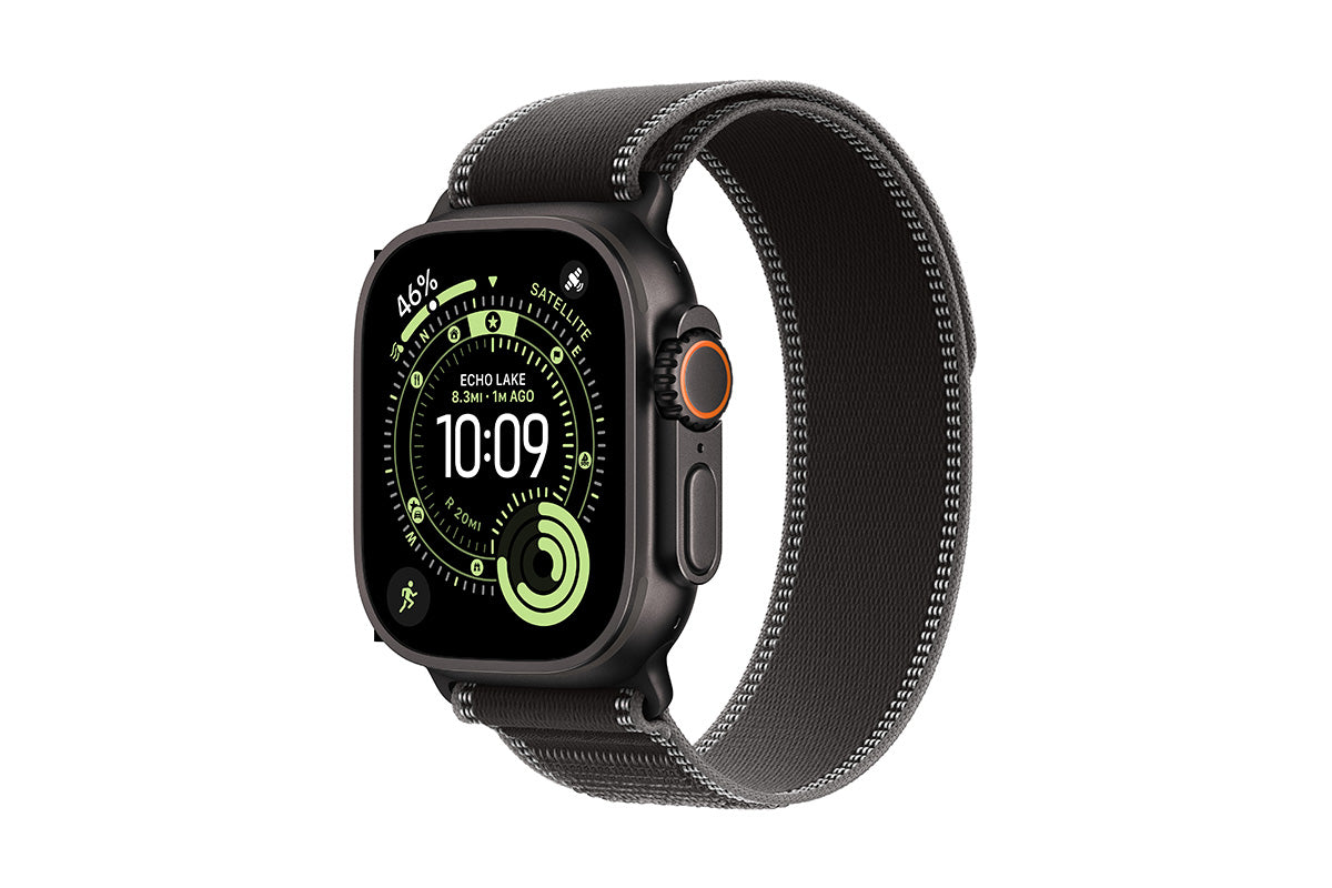 Apple Watch Ultra 3 | 49mm | GPS + Cellular | Black Titanium Case with Black/Charcoal Trail Loop M/L