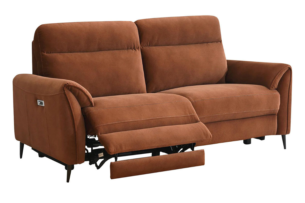 Arbour 3 Seater Sofa | Power Recliner | Fabric | Rust