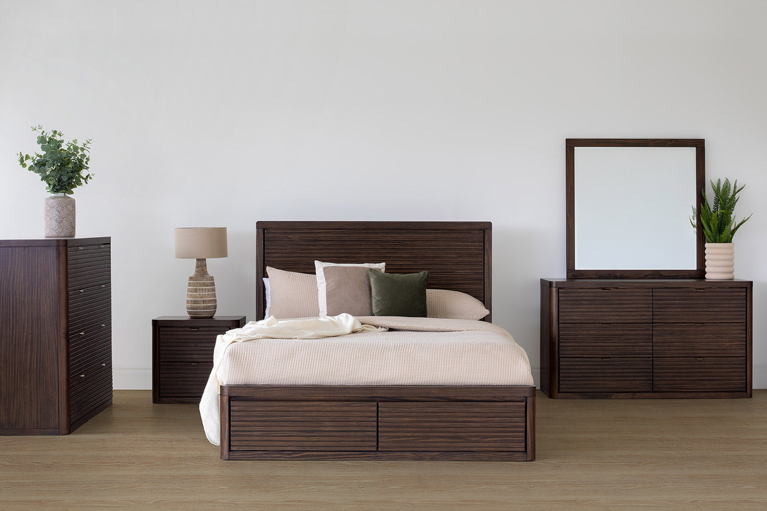 Brunswick Bedside Locker | 2 Drawer | Deep Brown