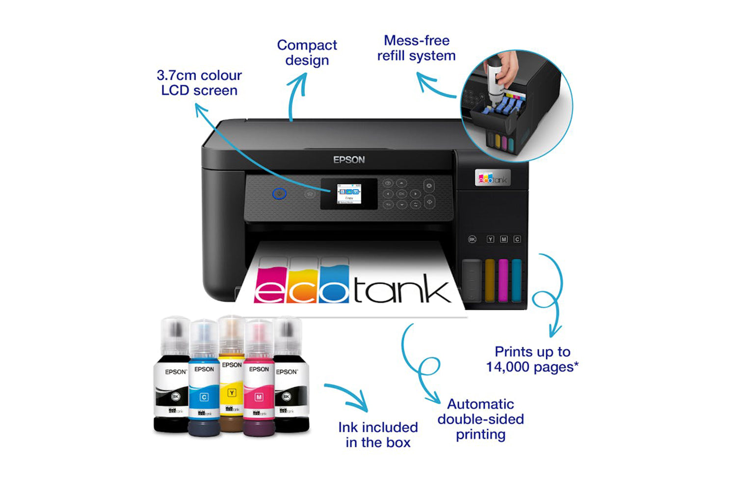 Epson EcoTank ET-2850 Multifunction Inkjet Printer | Black