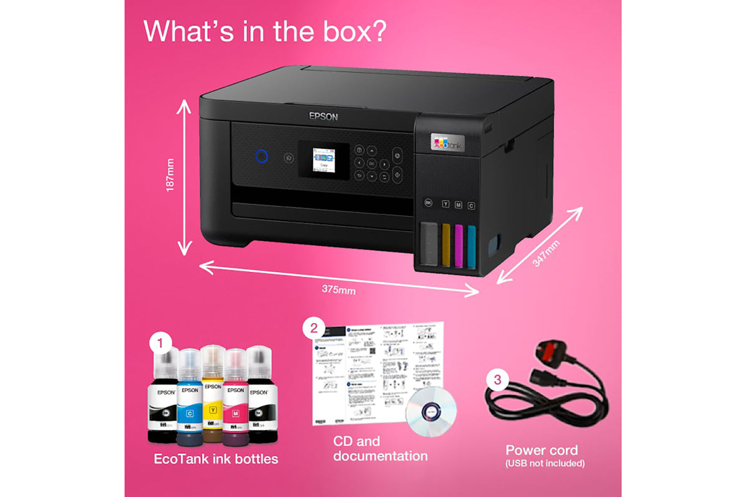 Epson EcoTank ET-2850 Multifunction Inkjet Printer | Black