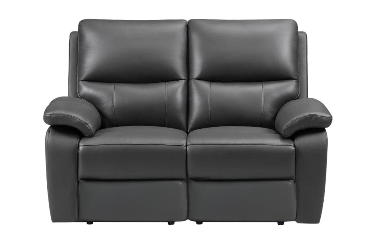 Cannes 2 Seater Sofa | Power Recliner | Leather | Charcoal
