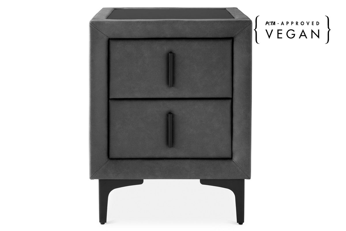 Lewis Bedside Locker | 2 Drawer | Matt Black