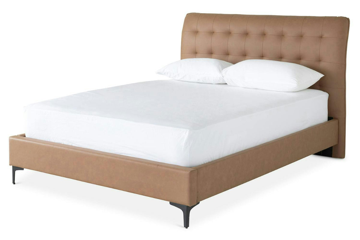 Lewis Bed Frame | Vegan Leather | Super King | 6ft | Tan