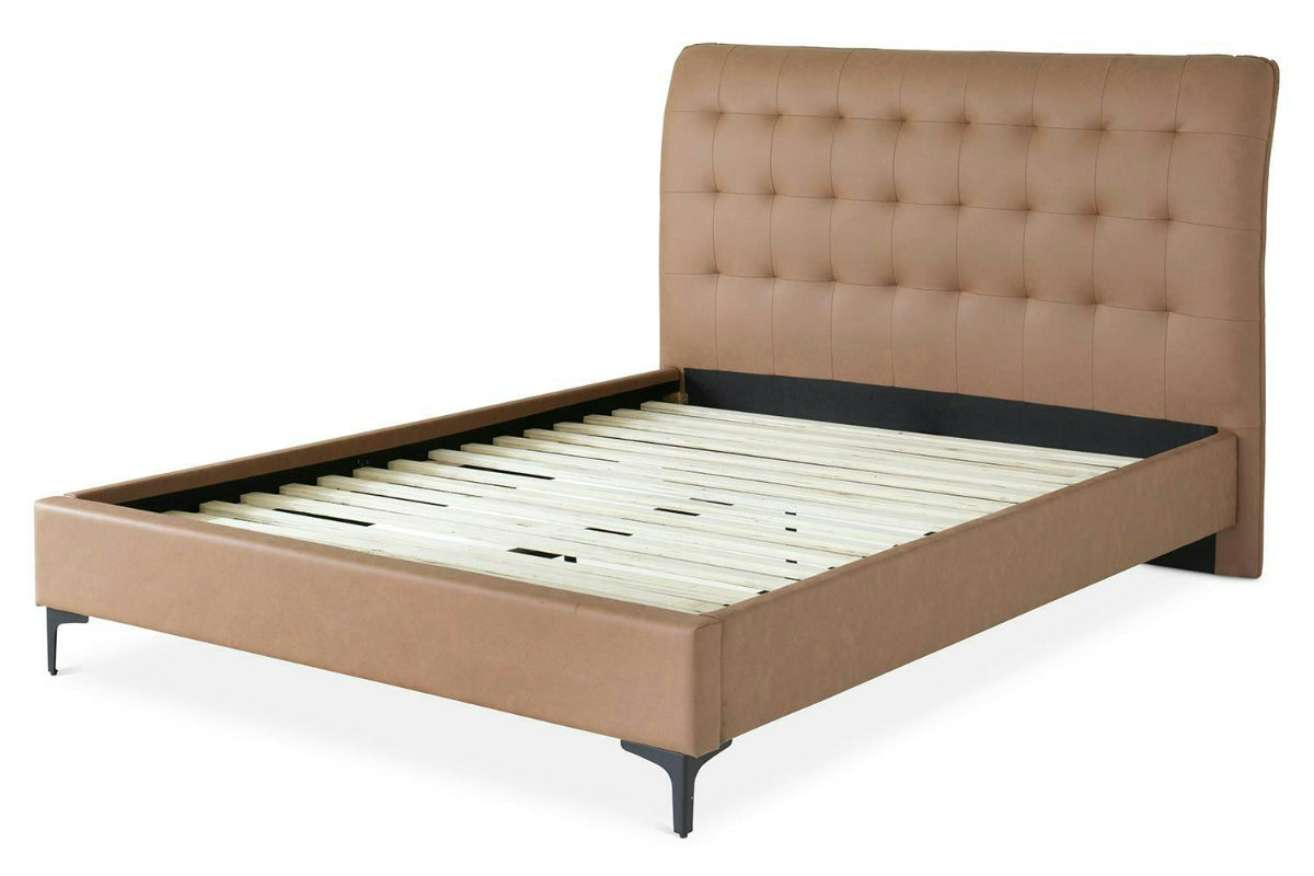 Lewis Bed Frame | Vegan Leather | Super King | 6ft | Tan
