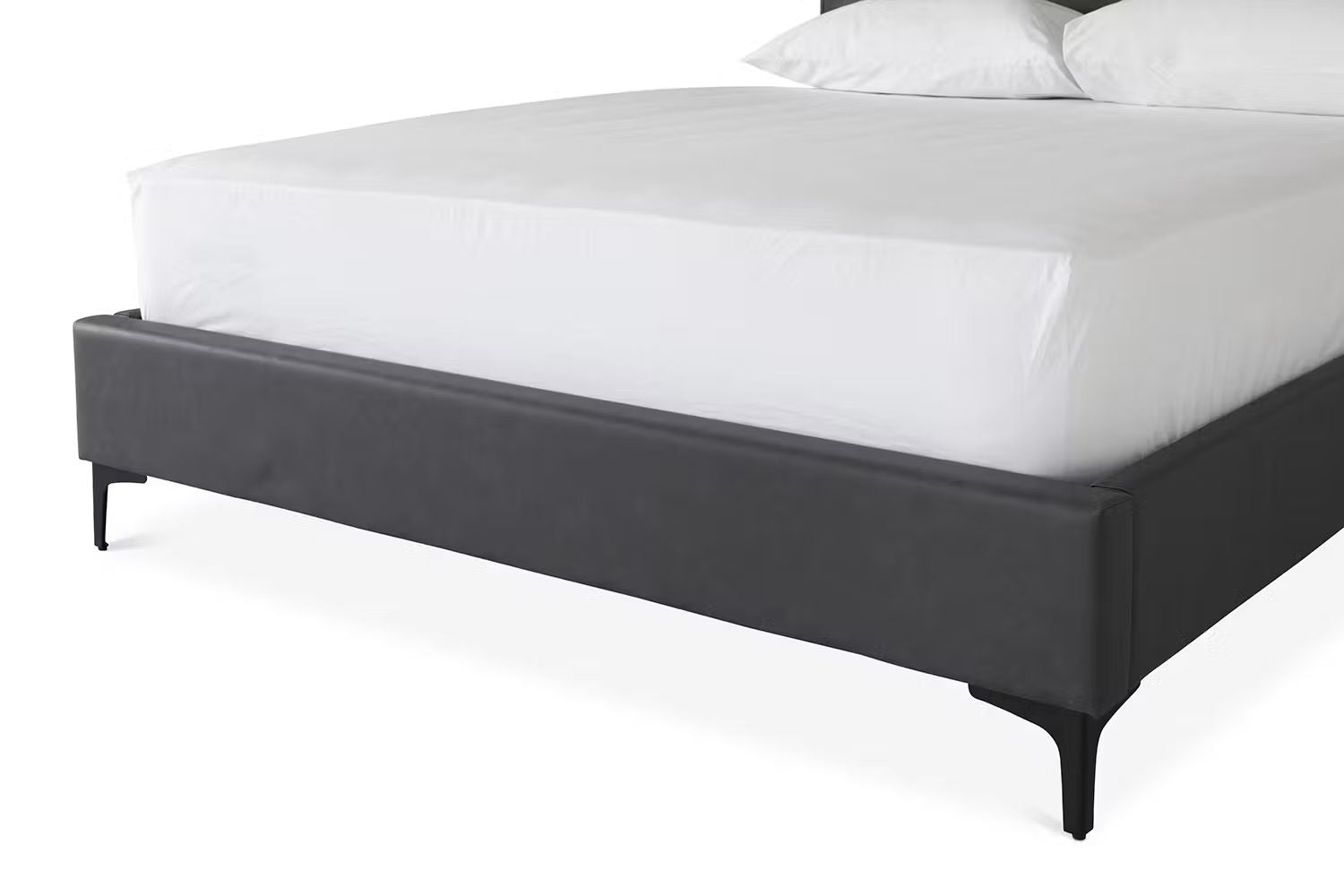 Lewis Bed Frame | Vegan Leather | Super King | 6ft | Anthracite