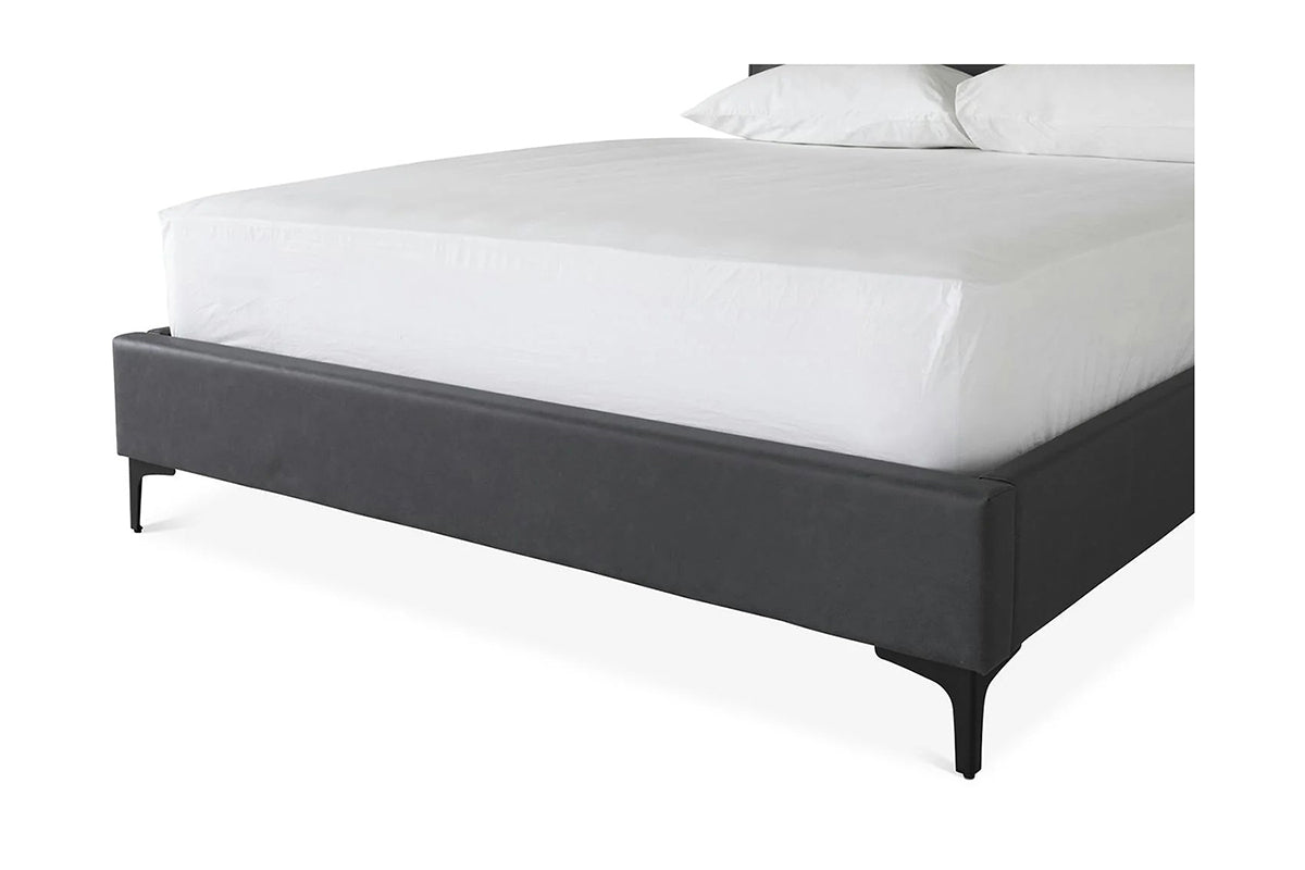 Lewis Bed Frame | Vegan Leather | King | 5ft | Anthracite