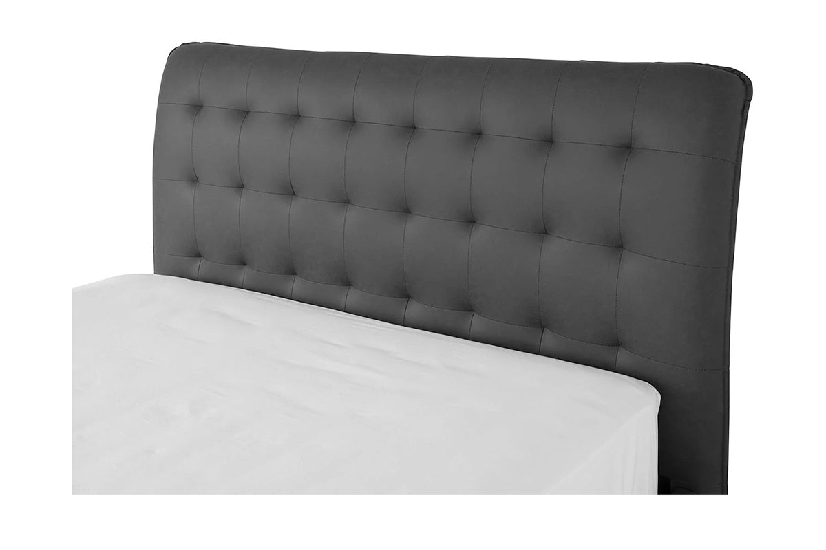 Lewis Bed Frame | Vegan Leather | King | 5ft | Anthracite
