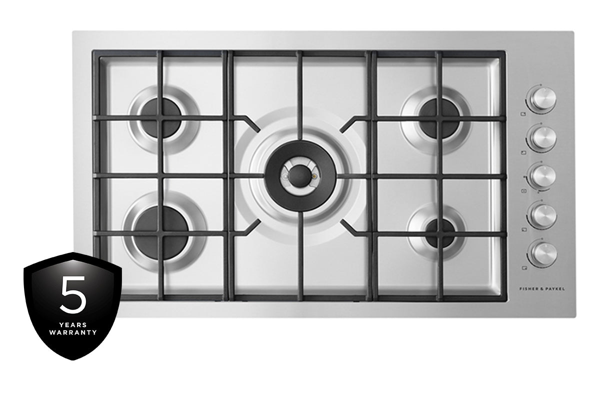 Fisher & Paykel Series 9 90cm 5 Burners Gas Hob | CG905DWLPFCX3 | Stainless Steel