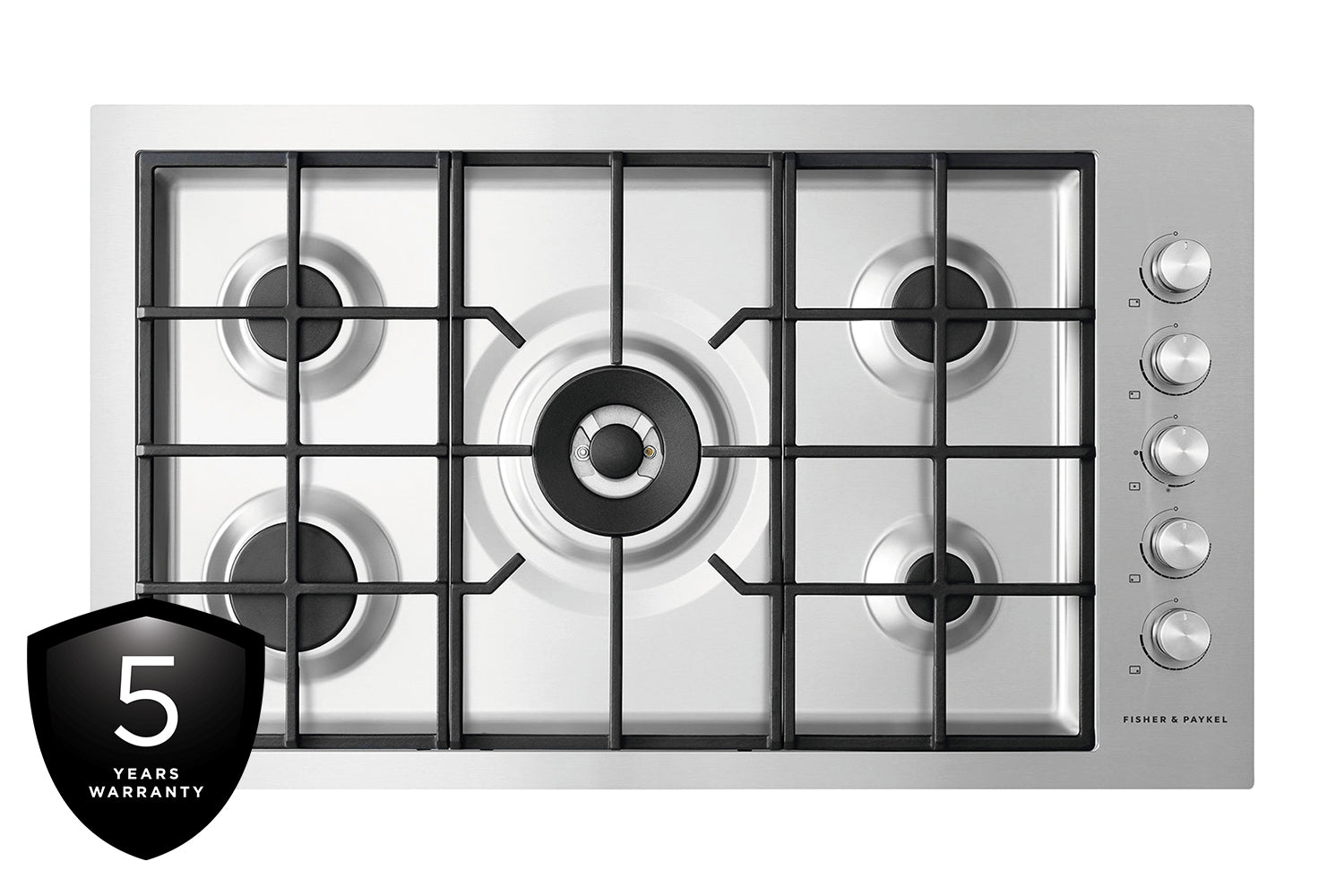 Fisher & Paykel Series 9 90cm 5 Burners Gas Hob | CG905DWNGFCX3 | Stainless Steel