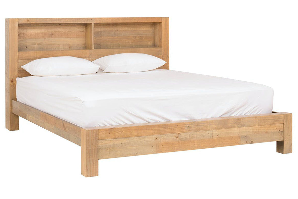 Coolmore Storage Headboard Bed Frame | Super King | 6ft | Natural