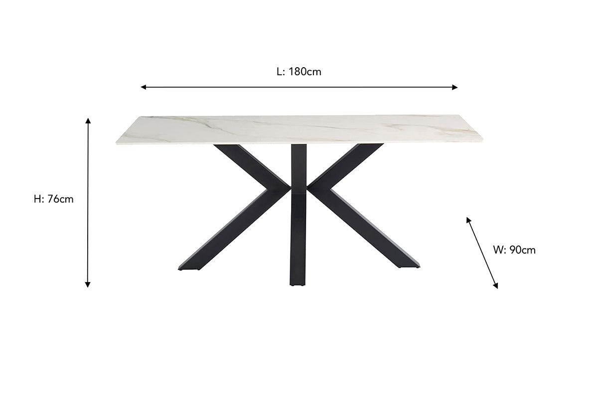 Jamie Rectangular Dining Table | 180 cm | White