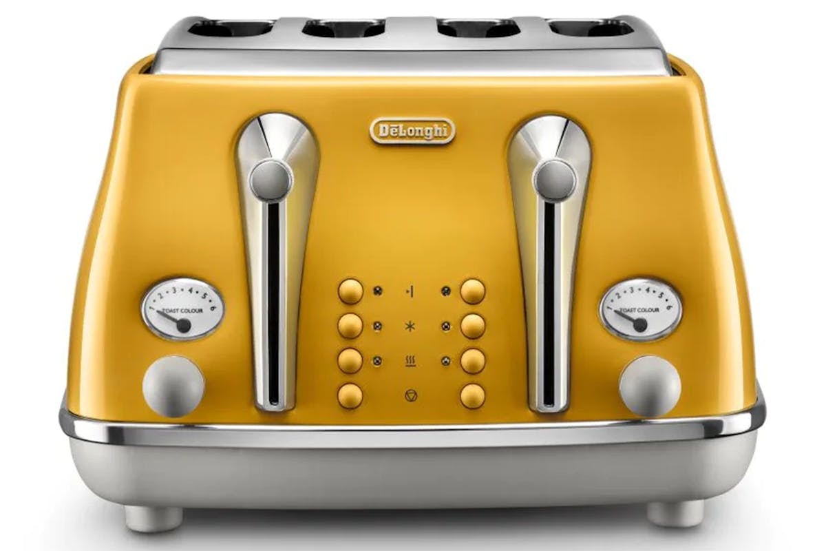 DeLonghi Icona Capitals 4 Slice Toaster | CTOC4003.Y | Yellow