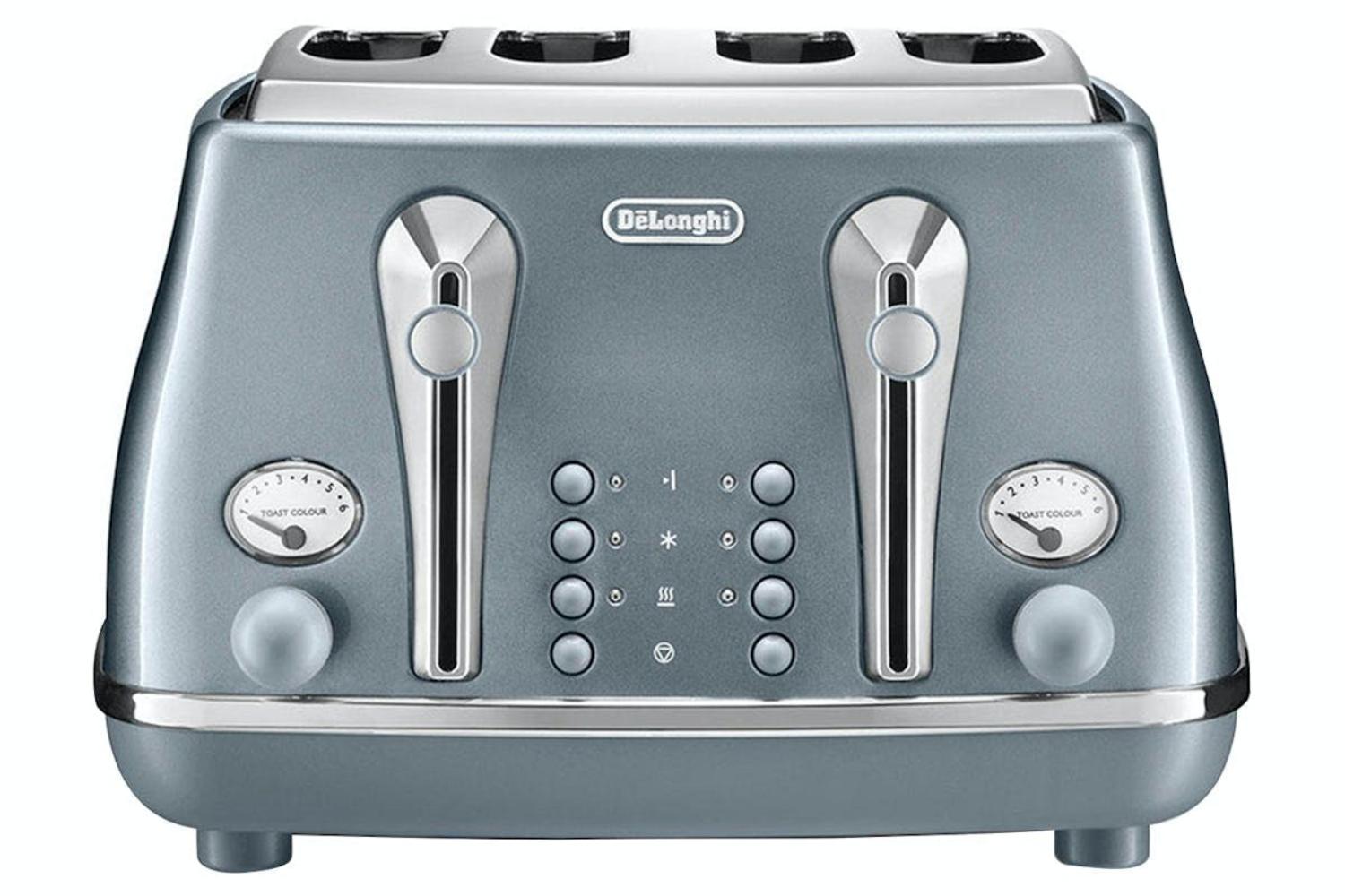 DeLonghi Icona Metallics 4 Slice Toaster | CTOT4003.AZ | Azure