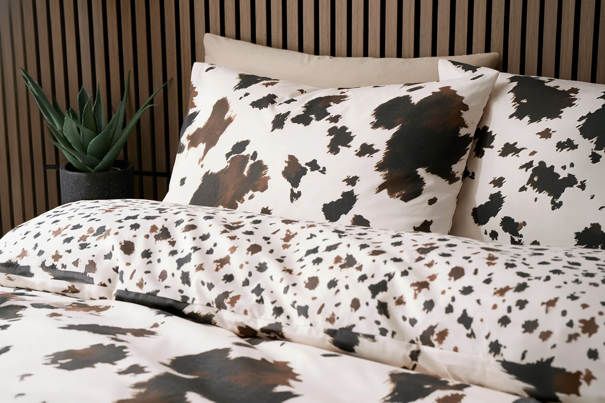 Cow Print Duvet Cover Set | Natural | Single-2