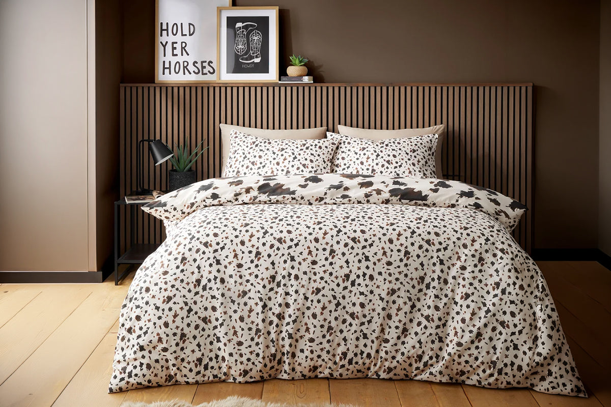 Cow Print Duvet Cover Set | Natural | Single-4