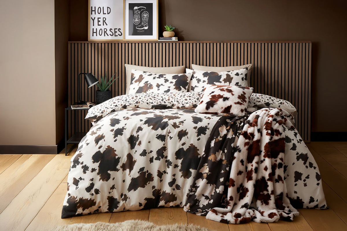 Cow Print Duvet Cover Set | Natural | Double-5