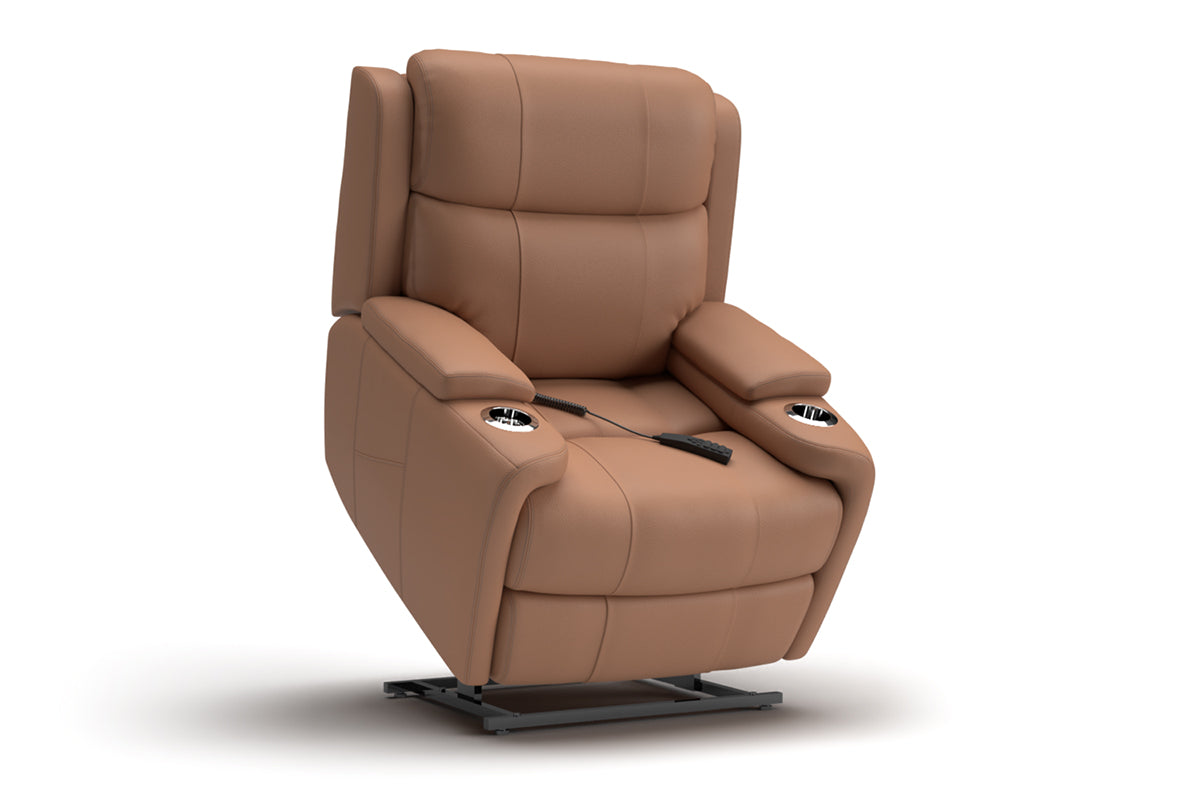 Cameron Armchair | Power Recliner | Lift and Tilt | Fabric | Saddle
