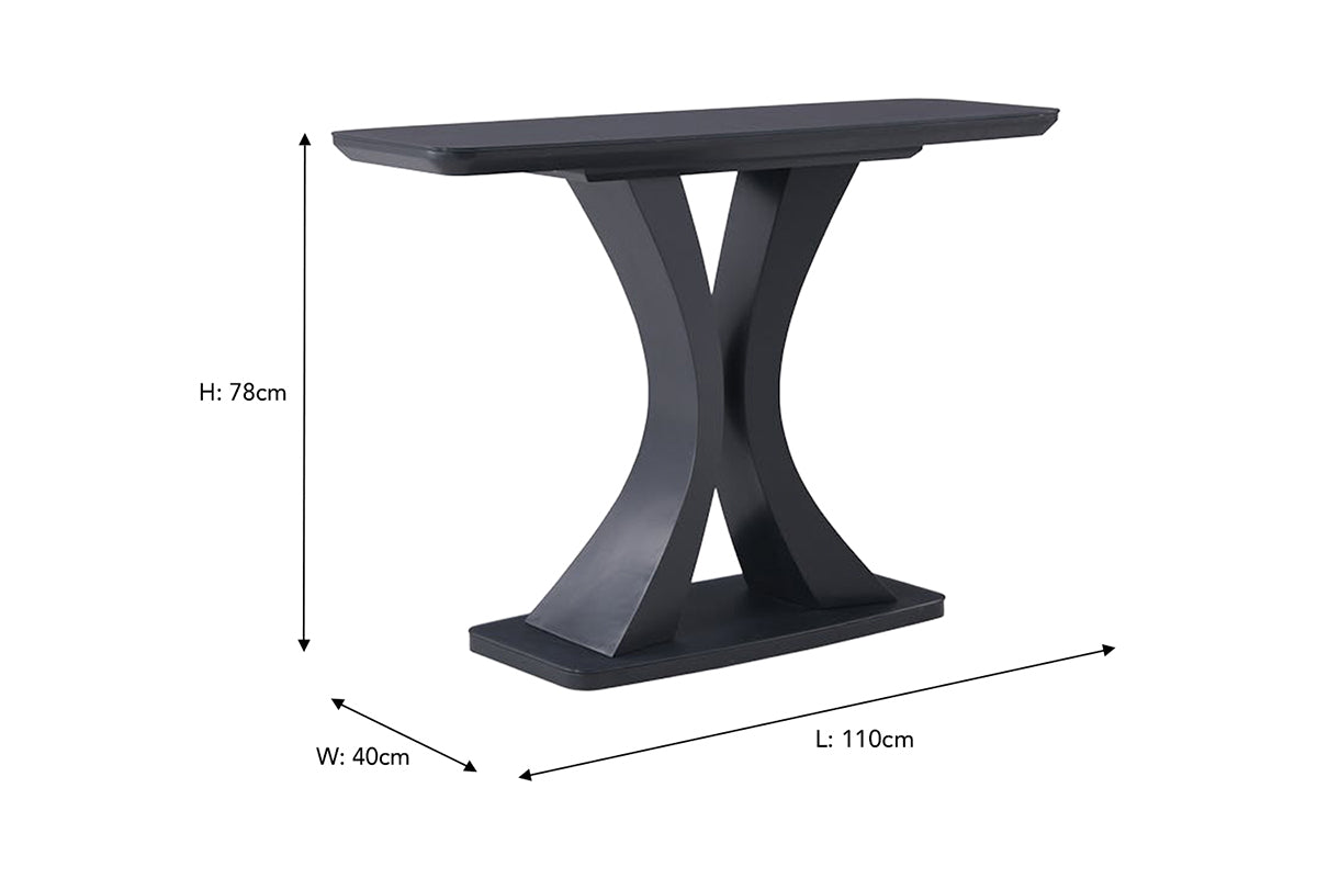 Diva Console Table | 110 cm | Rectangular | Charcoal