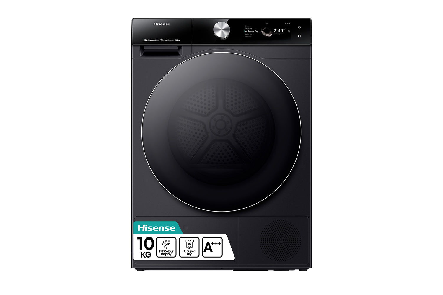 Hisense 10kg Freestanding AI Tumble Dryer | DH7S107BB | Black