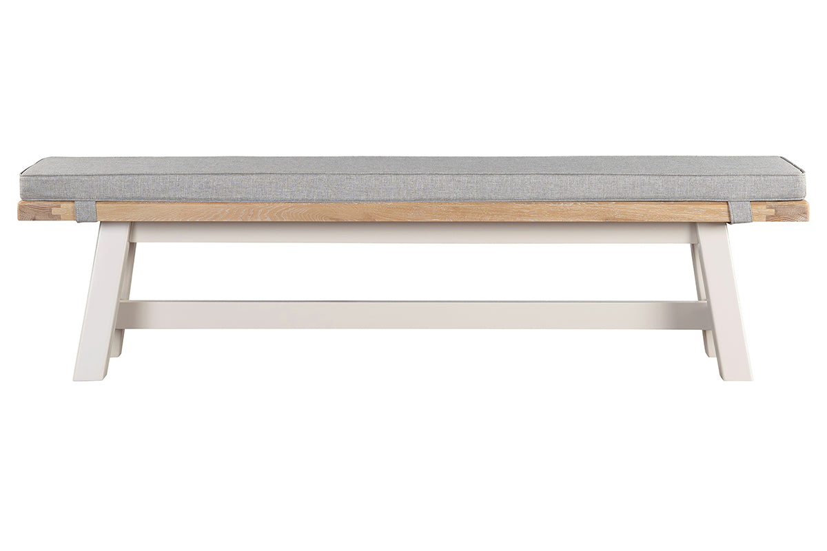 Winnie Dining Bench with Cushion | Fabric | American White Oak