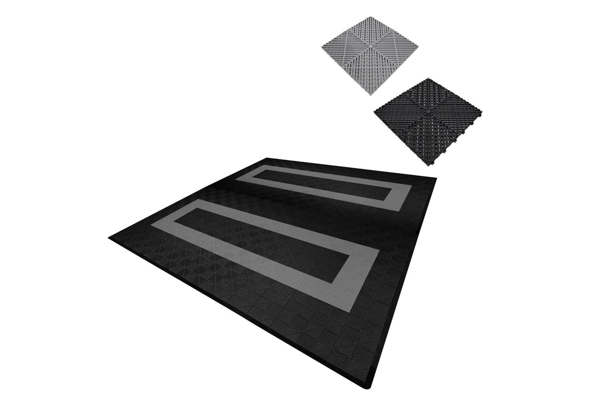Monstershop Vented Garage Floor Tiles | Interlocking Polypropylene | 36 Square Metres