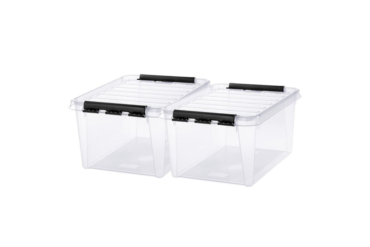 Smartstore Classic 31 Storage Box With Lid | Clear Plastic | 32l | 2 Pack