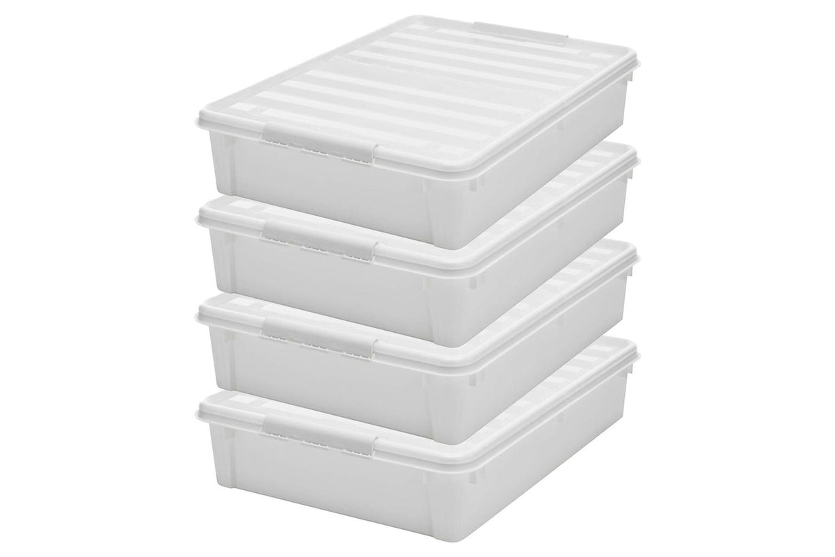 Smartstore Under Bed Storage Box | Wheeled Plastic | 60l | Set Of 4 | L79 X W59 X H18.5 Cm