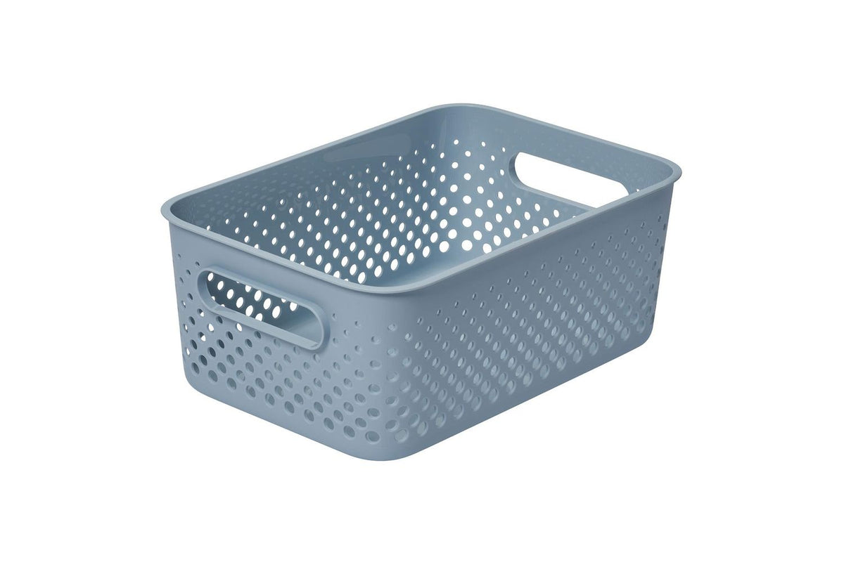 Smartstore Essence | Storage Basket | Recycled Polypropylene | Medium 5.6 Litre | Pack Of 3 | Sea Salt