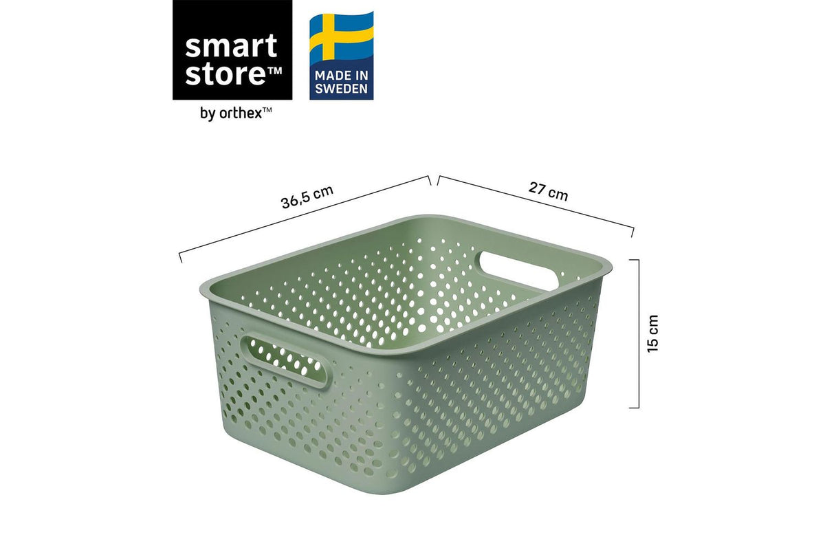Smartstore Essence | Storage Basket | Recycled Polypropylene | 11.4 L | Pack Of 3 | Beach Grass-2