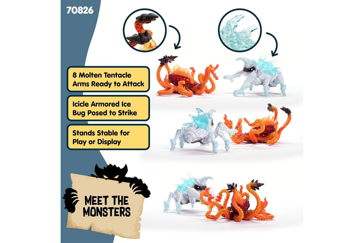 Schleich Eldrador Ice Bug Vs Fire Kraken | Figure Set-3