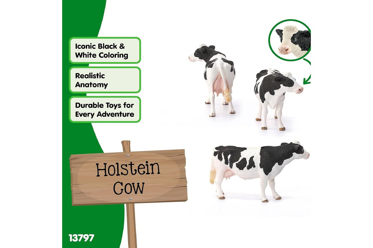Schleich Farm World Holstein Cow | Toy Figure-4
