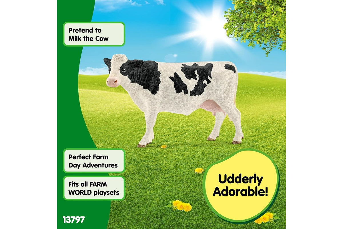 Schleich Farm World Holstein Cow | Toy Figure-5