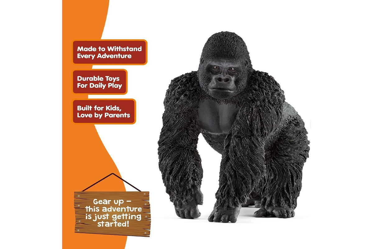 Schleich Wildlife Male Gorilla | Toy Figure-4