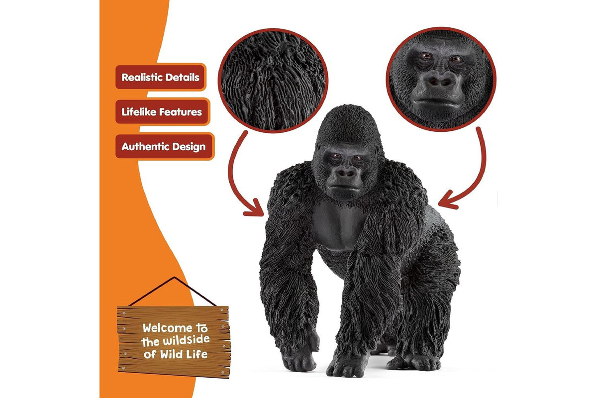 Schleich Wildlife Male Gorilla | Toy Figure-5