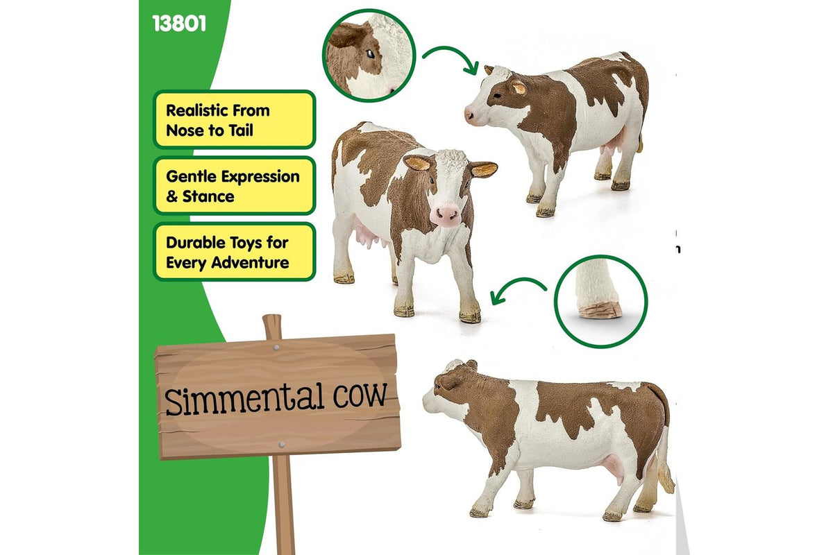 Schleich Farm World Simmental Cow 13801 | Figurine-4