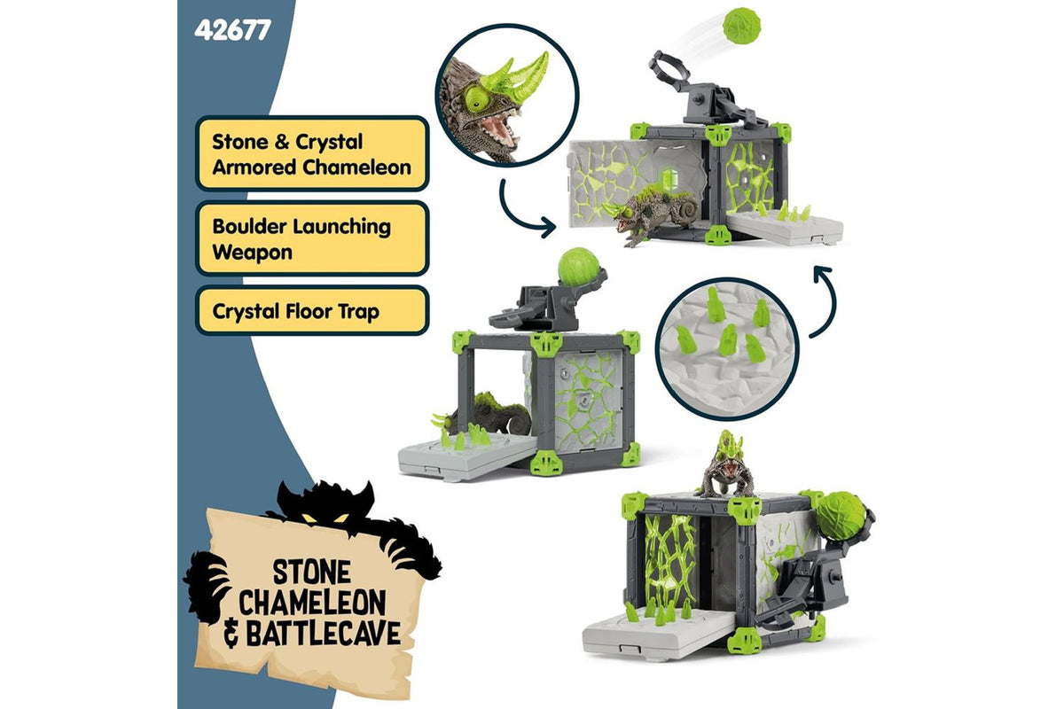 Schleich Eldrador Battlecave Stone Chameleon | Toy Playset-3
